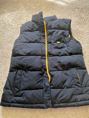CAT Black & Yellow Puffer Vest size large men’s